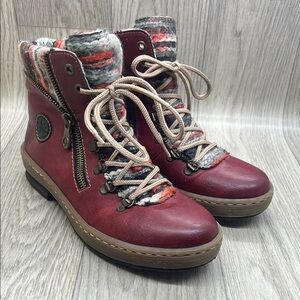 Rieker  Red Ankle Boots